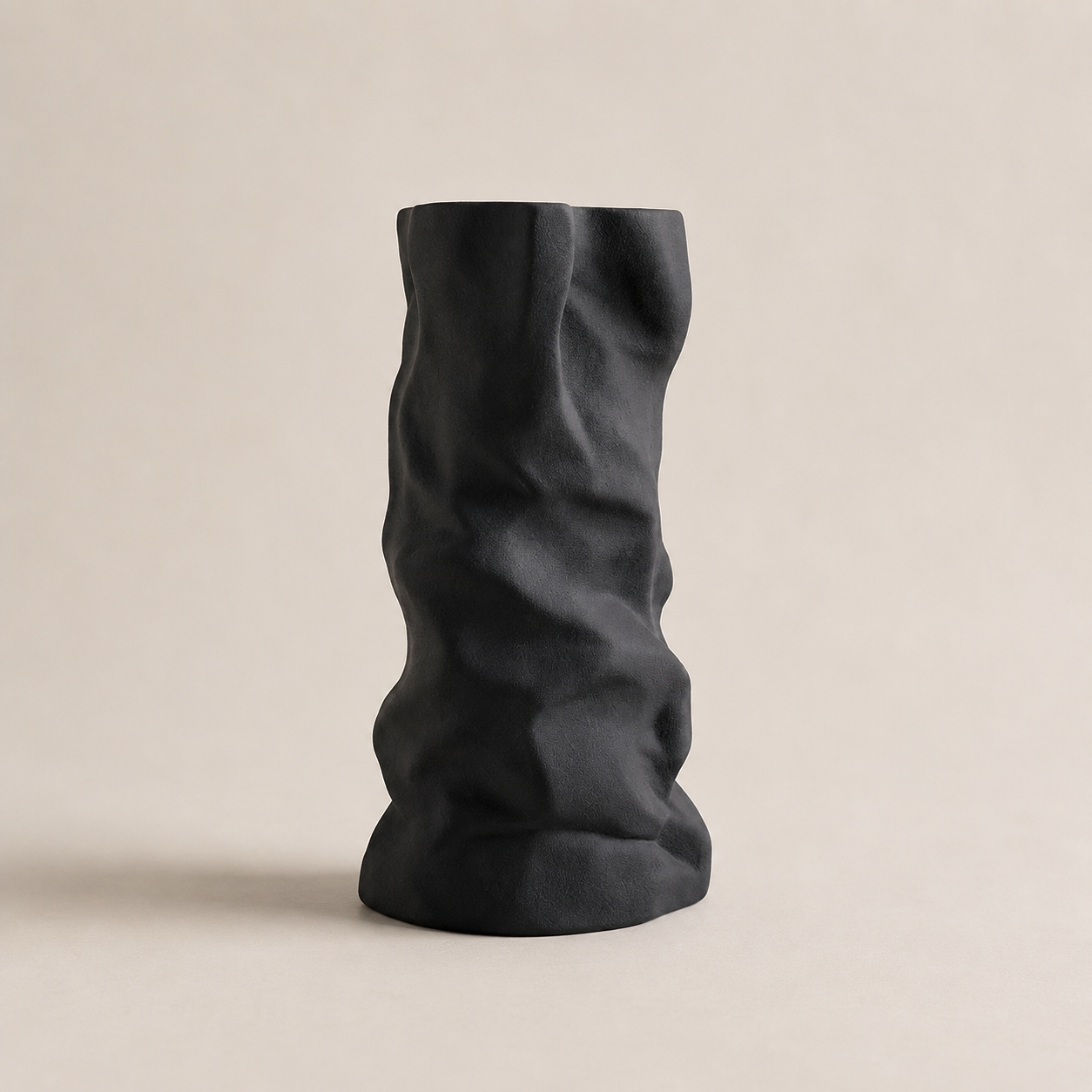 Sculptural Pleated Ceramic Vase Hypersku