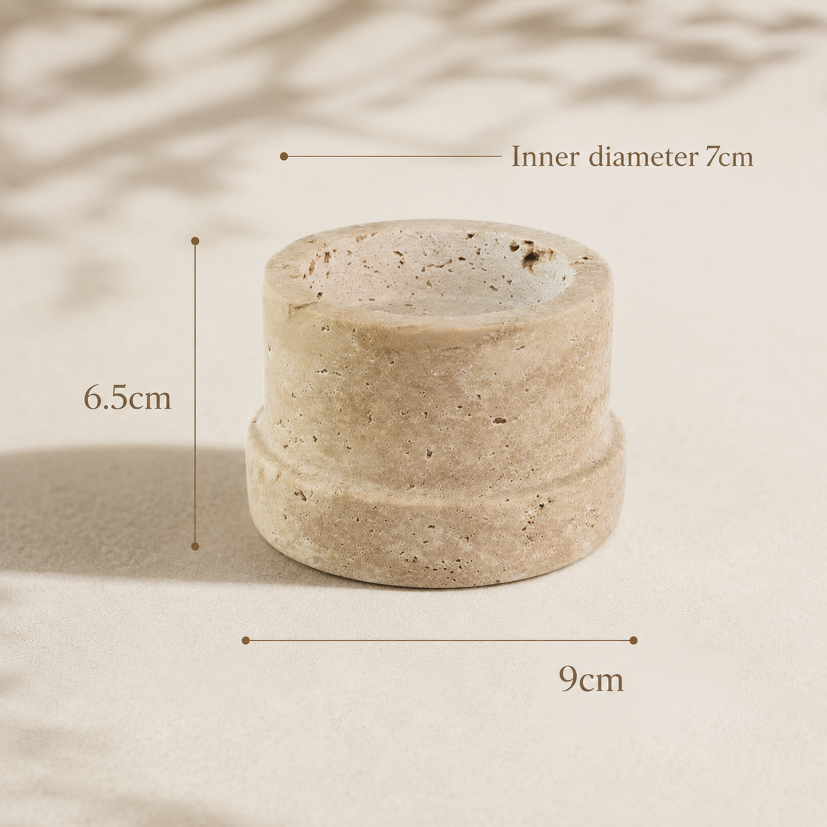 Sculptural Travertine Candle Holder Hypersku