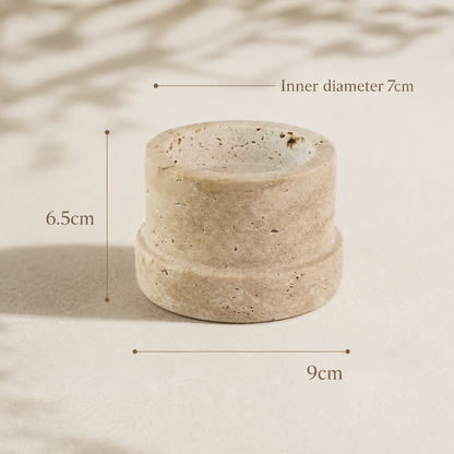 Sculptural Travertine Candle Holder Hypersku