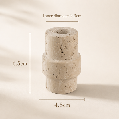 Sculptural Travertine Candle Holder Hypersku