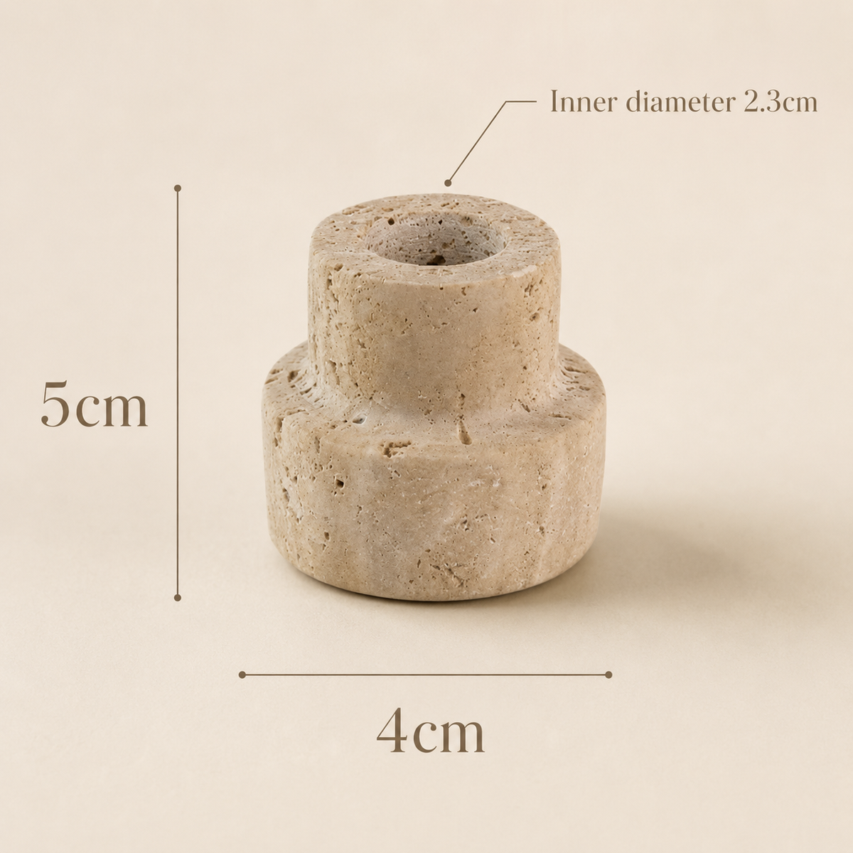 Sculptural Travertine Candle Holder Hypersku