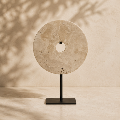Travertine Circle Sculpture Hypersku