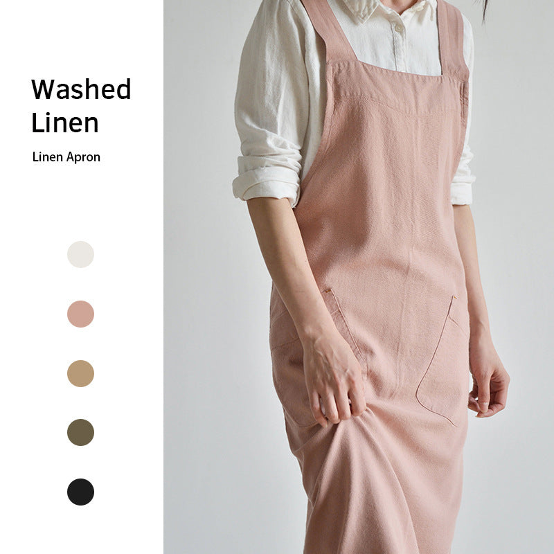 Simple Linen Apron for Kitchen and Cafe Hypersku