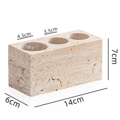 Yellow Travertine Bathroom Toiletry Storage Set Hypersku