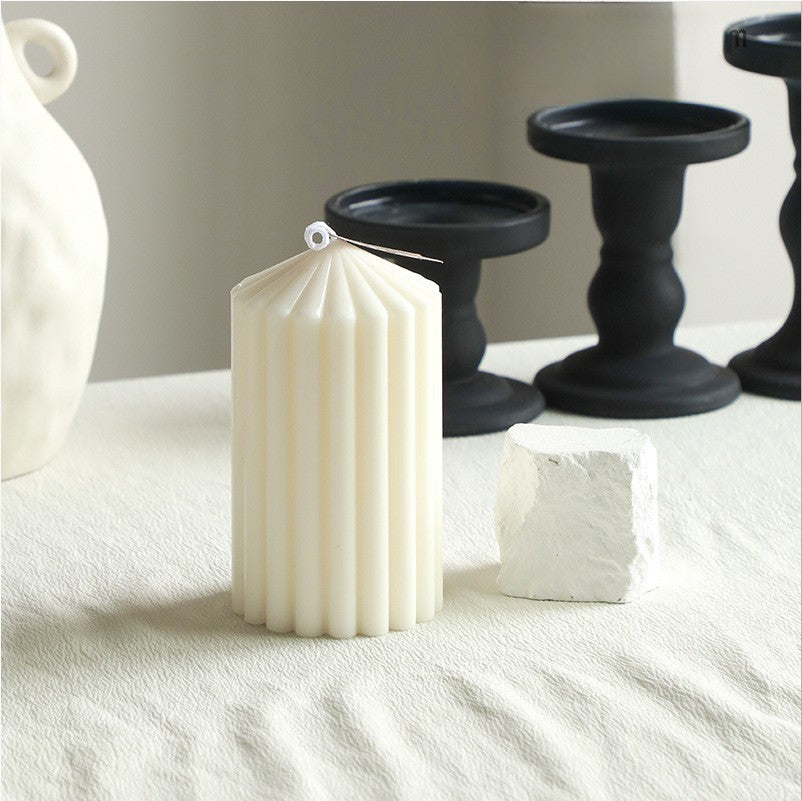 Sculptural Nordic Candle – Minimal White Collection Hypersku