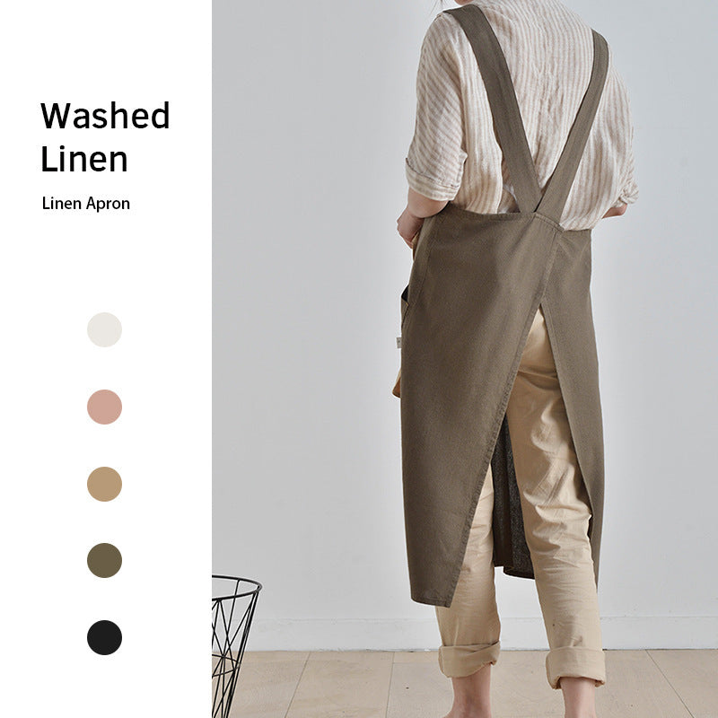 Simple Linen Apron for Kitchen and Cafe Hypersku