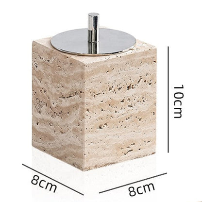 Yellow Travertine Bathroom Toiletry Storage Set Hypersku
