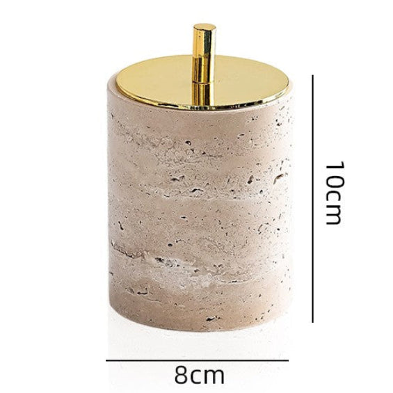 Yellow Travertine Bathroom Toiletry Storage Set Hypersku